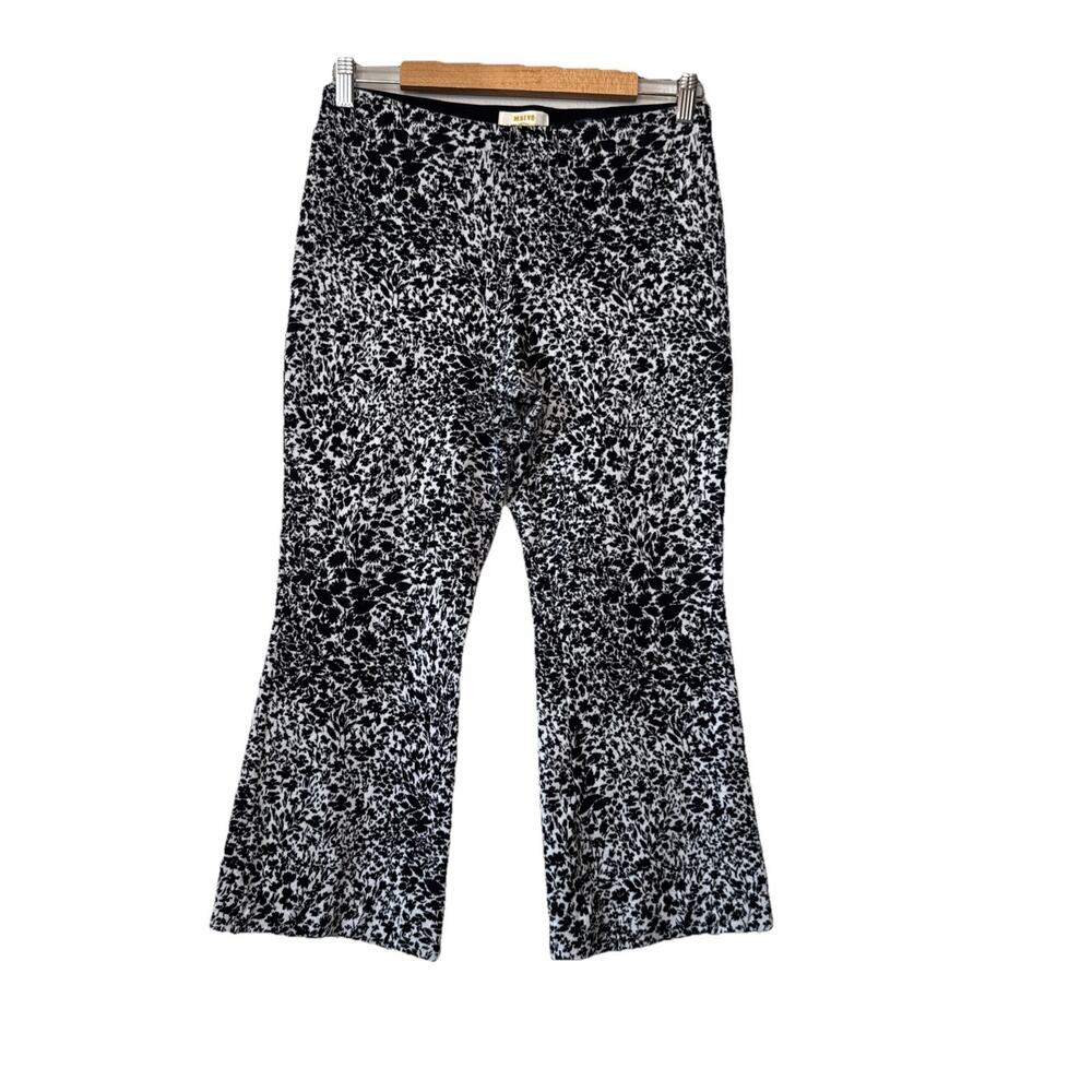 Maeve Anthropologie B&W Flower Margot Elastic Waist Band‎ Women's Pants Size SP